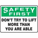 10" x 14" First Safety Sign "Don't Try ..."
