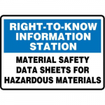 10" x 14" Safety Sign "Material Data Sheets ..."