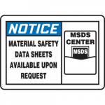 10" x 14" Safety Sign "Material Safety Data ..."_noscript