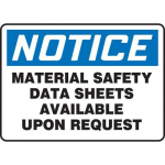 10" x 14" Safety Sign "Material Safety Data ..."_noscript