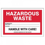 "Hazardous Waste" Safety Label, Coated Paper