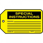 Safety Tag "Special Instructions"