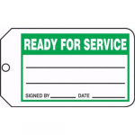 Safety Tag "Ready For Service" RP-Plastic