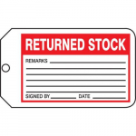 Safety Tag "Returned Stock" RP-Plastic