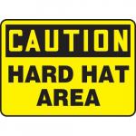 10" x 14" Aluminum Sign: "Caution Hard Hat Area"_noscript
