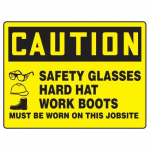 10" x 14" OSHA Safety Sign "Safety Glasses ..."_noscript