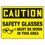 10" x 14" OSHA Safety Sign "Safety Glasses ..."_noscript