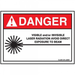 10" x 14" ANSI Danger Safety Sign "Visible ..."_noscript