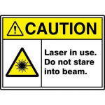 10" x 14" ANSI ISO Safety Sign "Laser In Use..."_noscript