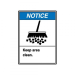 10" x 14" ANSI Safety Sign "Keep Area Clean"