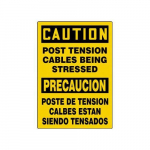 20" x 14" Safety Sign "Post Tension Cables ..."_noscript