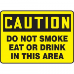 10" x 14" Control Sign "Do Not Smoke Eat Or ..."_noscript
