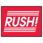 1-1/2" x 2" Urgent Label "Rush"