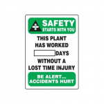 20" x 14" Scoreboard "Safety Starts with You ..."_noscript