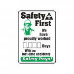 20" x 14" Scoreboard "Safety First - We Have ..."