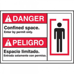 10" x 14" ANSI Safety Sign "Confined Space. ..."_noscript