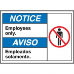 10" x 14" ANSI Safety Sign "Employees Only."_noscript