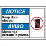 10" x 14" ANSI Safety Sign "Keep Door Closed."_noscript