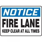 10" x 14" Safety Sign "Fire Lane Keep Clear..."_noscript