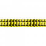 1" Number Sign "4" Black on Yellow_noscript