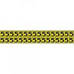 1" Number Sign "5" Black on Yellow_noscript