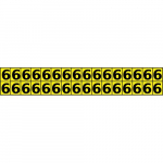 1" Number Sign "6" Black on Yellow_noscript