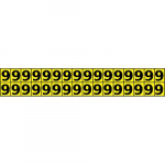 1" Number Sign "9" Black on Yellow_noscript