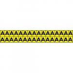 1" Letter Sign "A" Black on Yellow_noscript