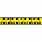 1" Letter Sign "B" Black on Yellow_noscript