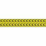 1" Letter Sign "C" Black on Yellow_noscript