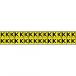 1" Letter Sign "K" Black on Yellow_noscript