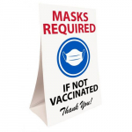 Brace-Bow Sign "Masks Required If Not Vaccinated"