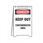 Fold-Ups Danger Sign "Keep Out Contaminated Area"