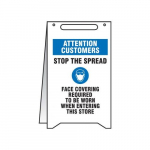 Fold-Ups Sign "Attention Customers Stop The Spread