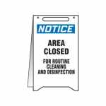 Fold-Ups Notice Sign "Area Closed for Cleaning"