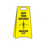 Fold-Ups Sign "Keep Your Distance Maintain 6 FT"