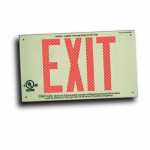 Ultra-Glow Safety Sign Standard Red Letter "Exit"_noscript