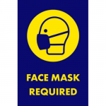 NoTrax Mat "Face Mask Required", 5-ft x 3-ft, Blue_noscript