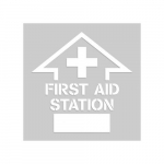 24" x 24" Floor Marking Stencil "First Aid Station"_noscript
