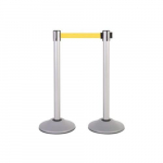 Steel Stanchion Post, Stanchion Silver, Belt Yellow