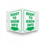6" x 5" Panel Projection Sign "Right To Know Info"
