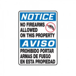 14" x 10" Safety Sign "No Firearms Allowed..."