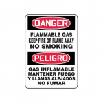14" x 10" OSHA Safety Sign "Flammable Gas ..."_noscript