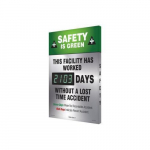 28" x 20" Safety Scoreboard "Safety Is Green ..."