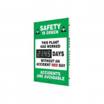 28" x 20" Safety Scoreboard "Safety Is Green ..."_noscript