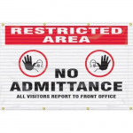 5ft x 6ft Mesh Gate Screen "Restricted Area ..."_noscript