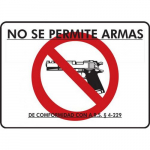 10" x 14" Aluminum No Firearms Allowed Sign