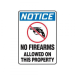 14" x 10" Safety Sign "No Firearms Allowed..."