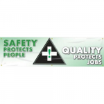 28" x 8ft Safety Banner "Safety Protects ..."