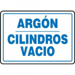 10" x 14" Safety Sign "Argon Empty Cylinders"